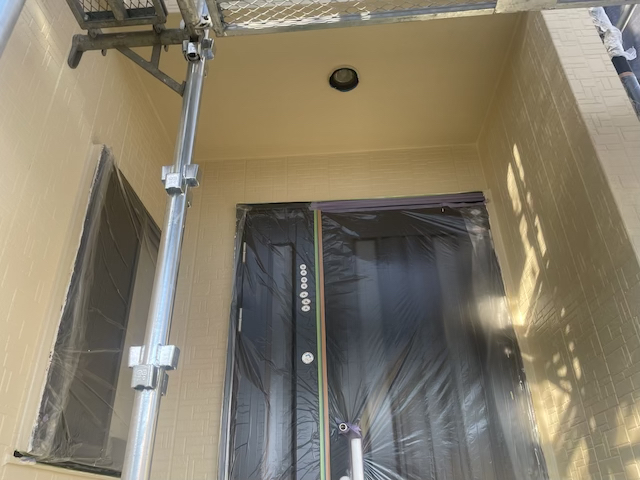 草加市　サイディング外壁塗装工事　玄関